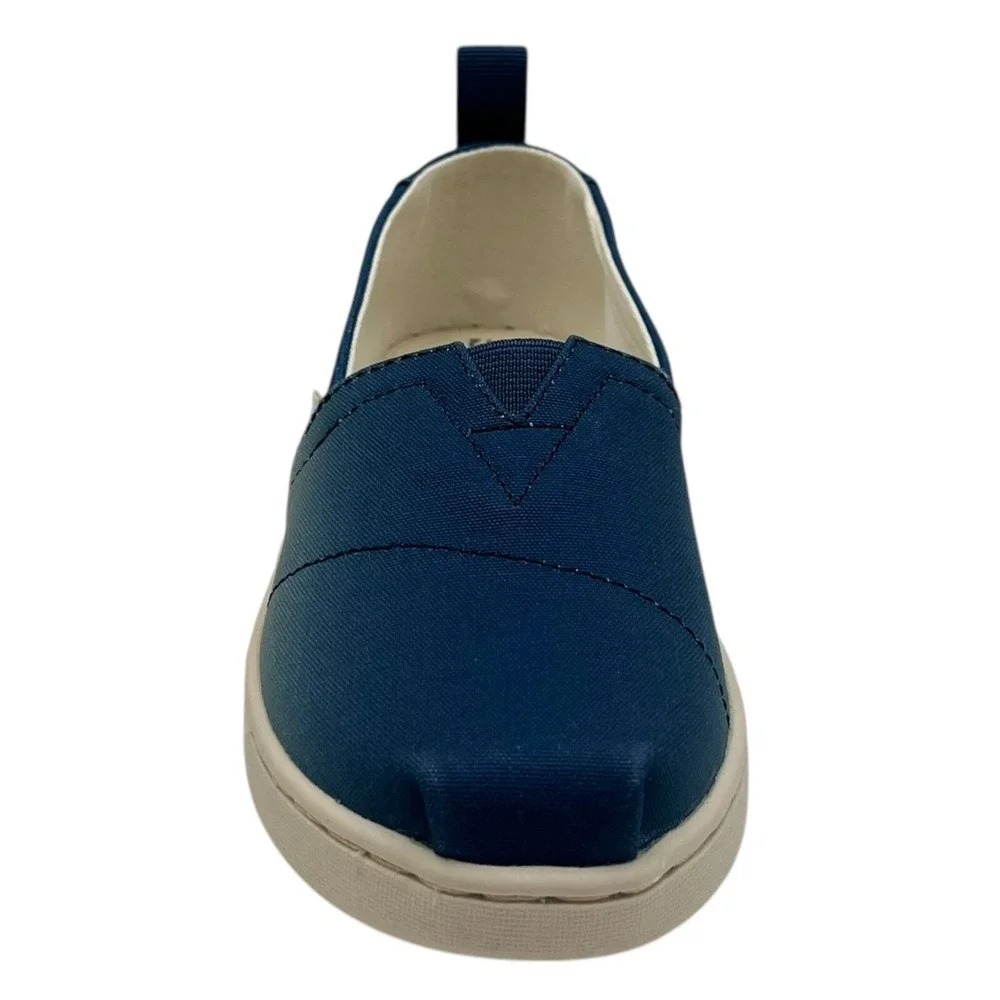 TOMS Alpargata Little Girls‎ Slip-On Canvas Shoes Size 12 Blue Indigo Comfort